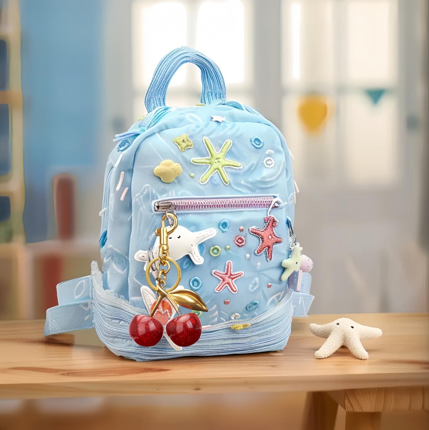 Keychain Cherry Bag Charms Purse，Key Chains Women Cute /Red Apple