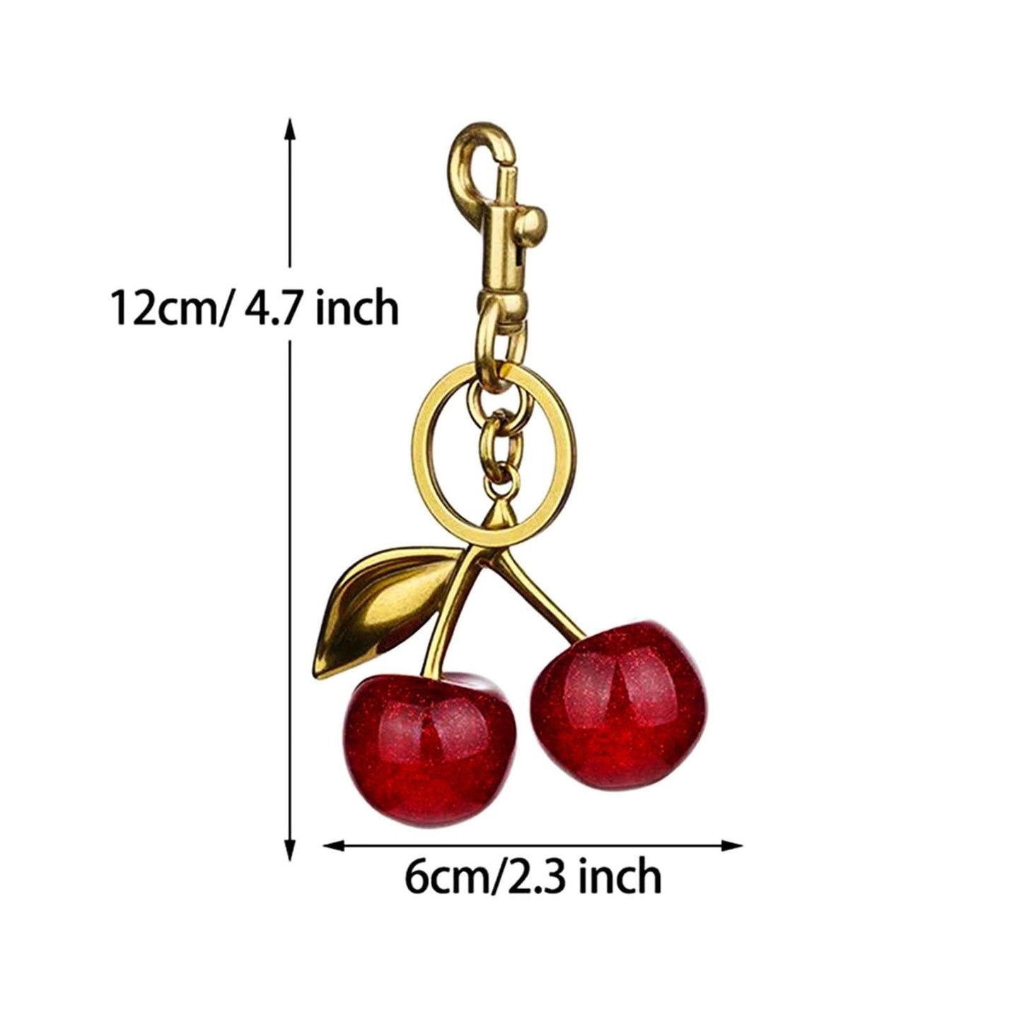Keychain Cherry Bag Charms Purse，Key Chains Women Cute /Red Apple