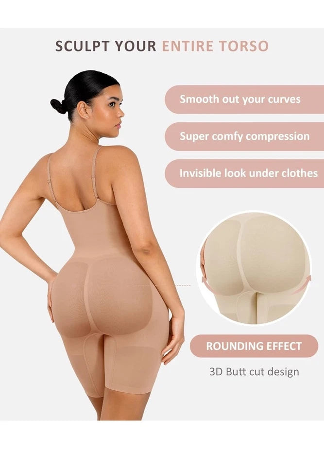 Postpartum Body Shaper Bodysuit with Open-Crotch Design