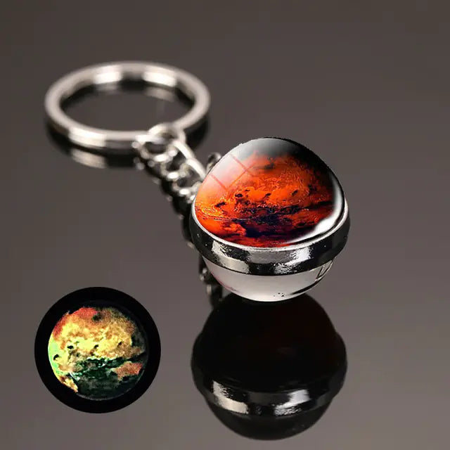 Glow In The Dark Planet Keychain - Solar System Design