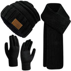 4-Piece Women’s Winter Hat, Scarf & Gloves Set – Warm, Soft & Touchscreen Friendly