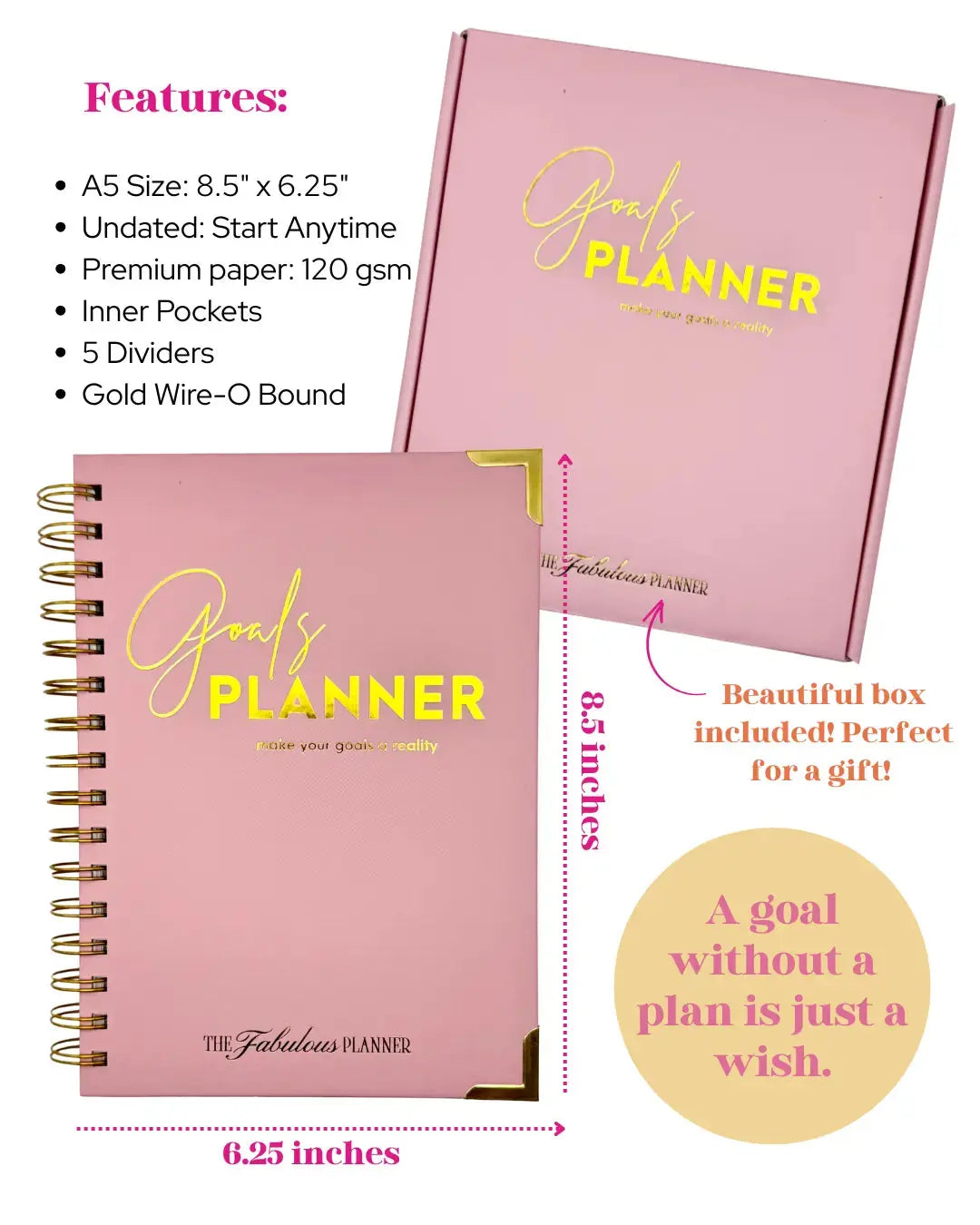 The Ultimate Goal Planner | Undated Weekly & Daily Planner | Goal Setting Planner The Fabulous Planner