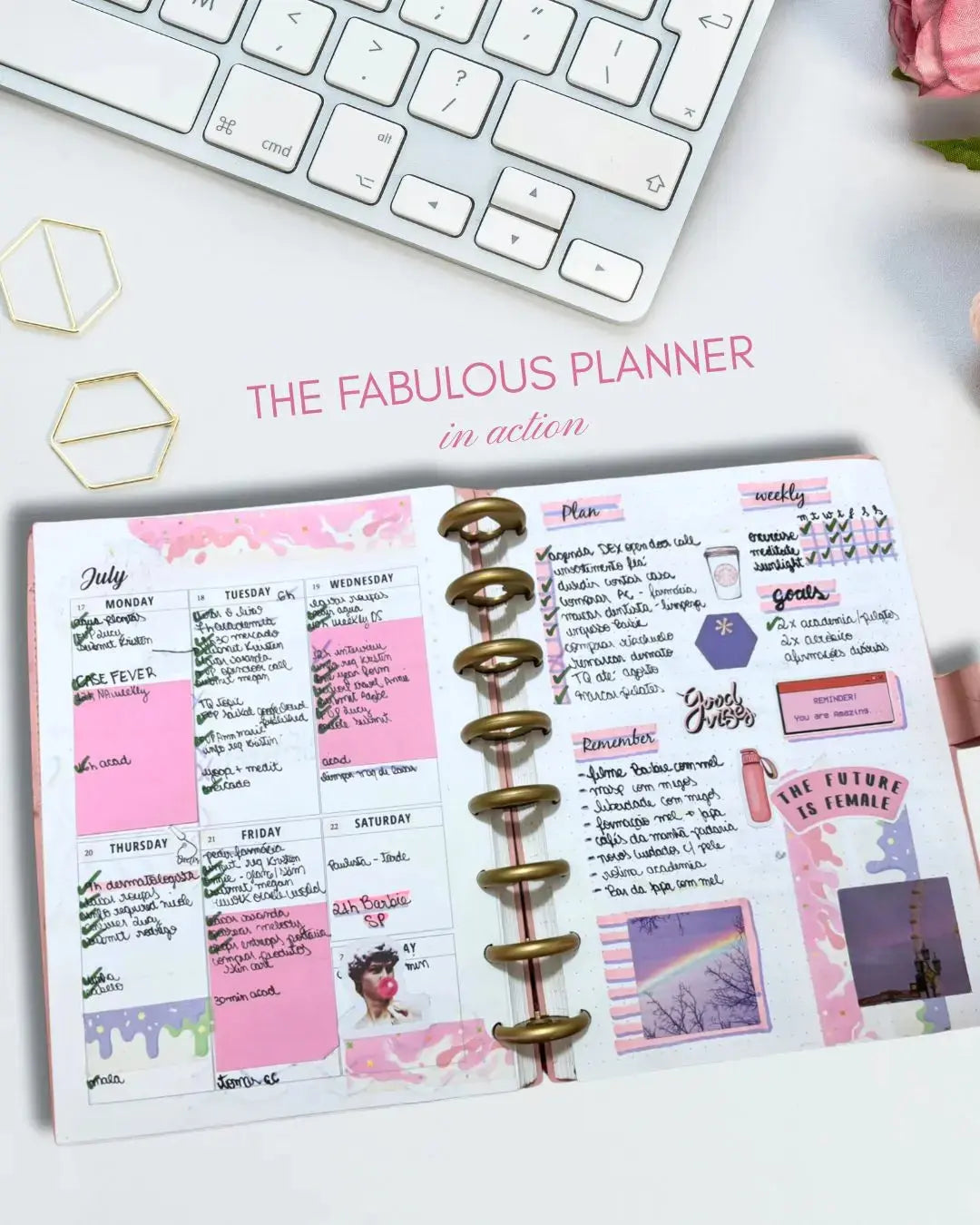 A5 Discbound 2026 weekly and monthly planner journal by The Fabulous Planner with colorful tabbed pages and stylish design.