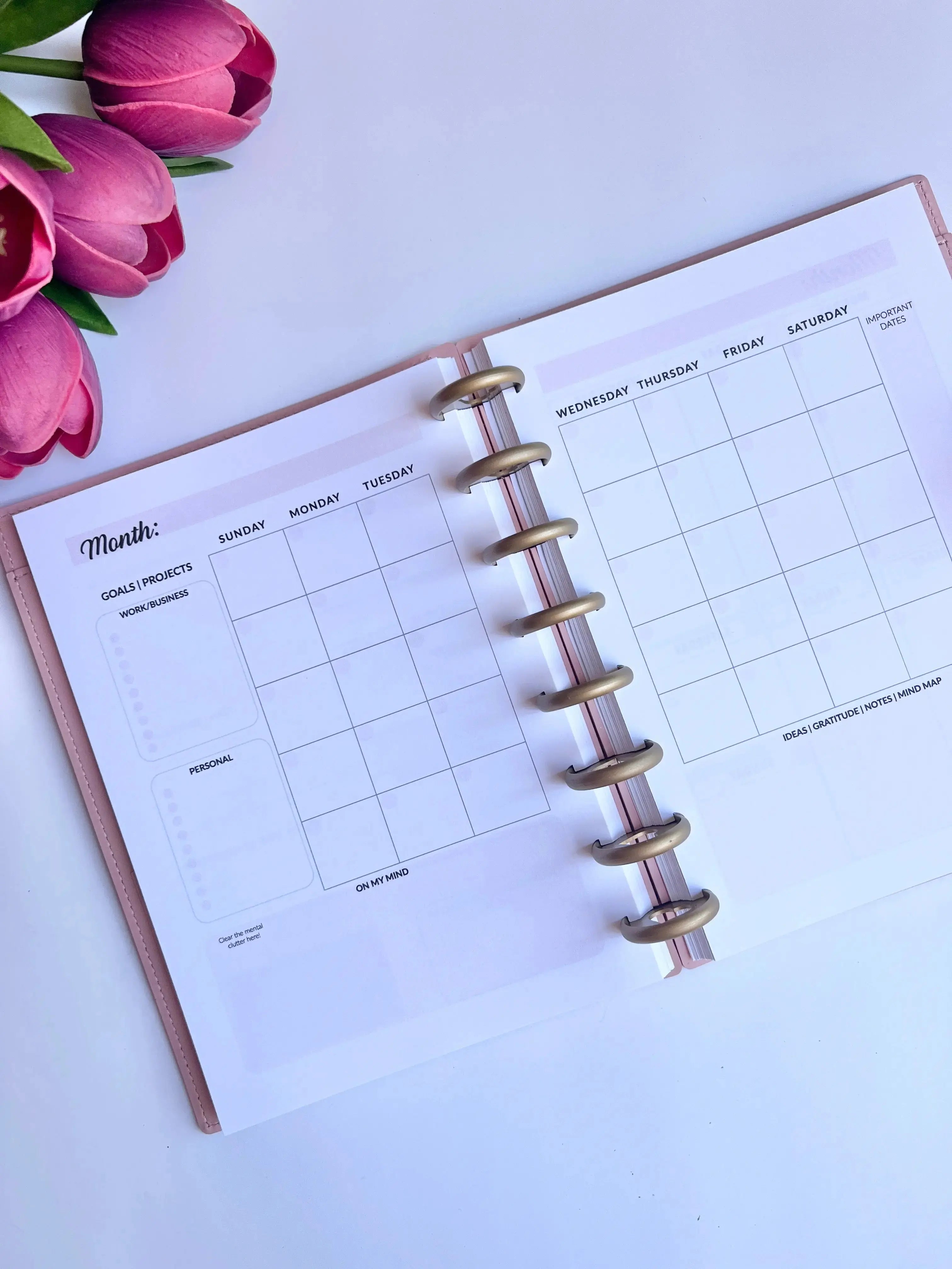 A5 Discbound 2026 weekly and monthly planner journal by The Fabulous Planner with colorful tabs and organized pages.