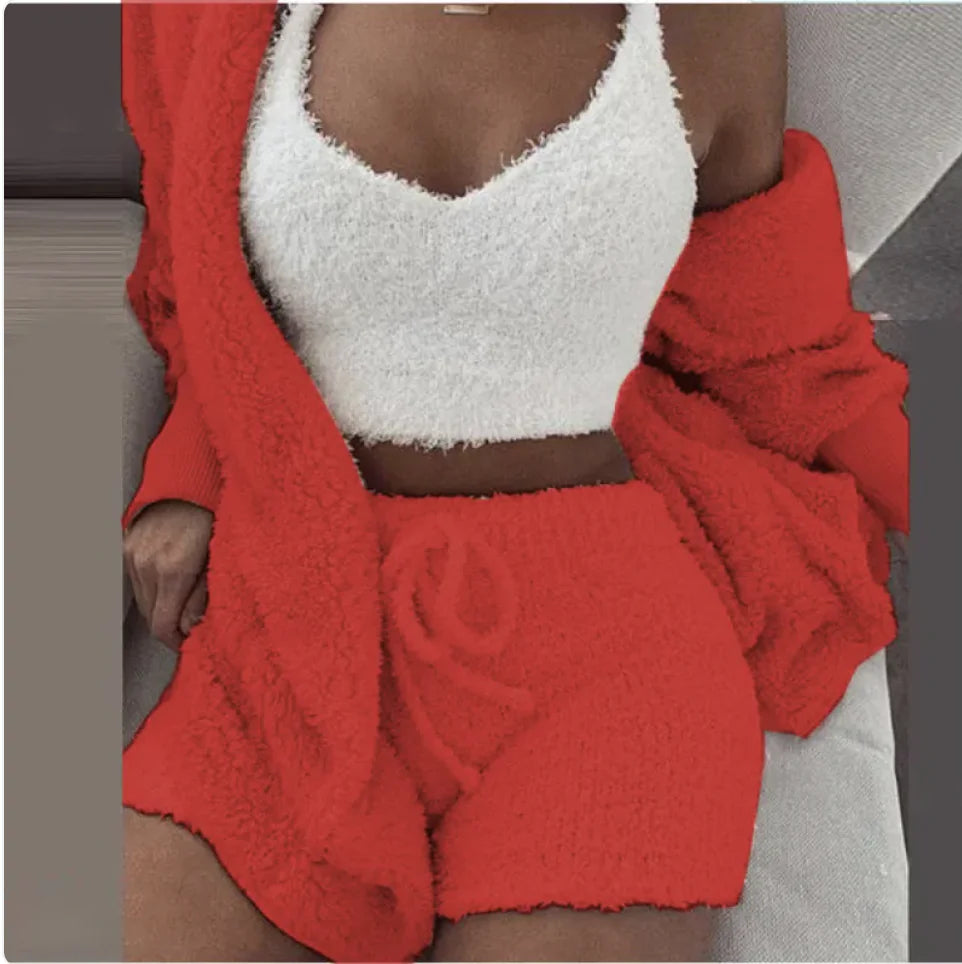 Fashion Plush 3-Piece Women's Loungewear Set