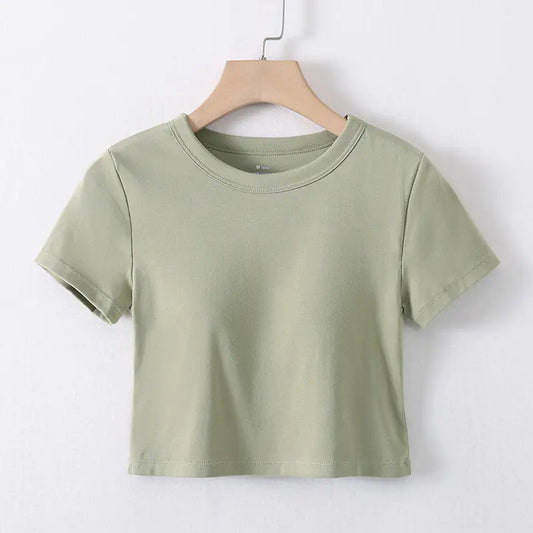 Summer Crop Top with Built-in Bra for Women