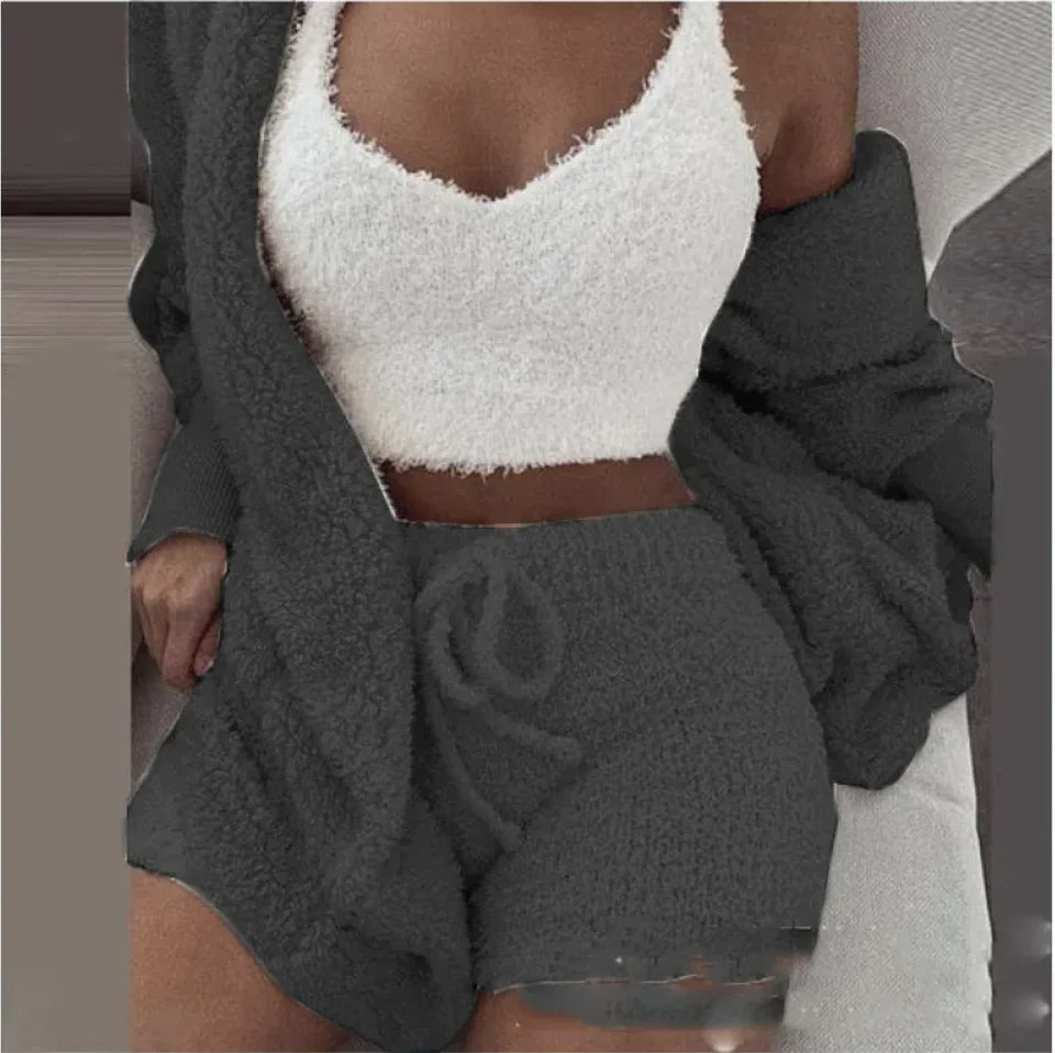 Fashion Plush 3-Piece Women's Loungewear Set