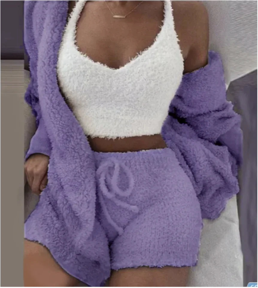 Fashion Plush 3-Piece Women's Loungewear Set