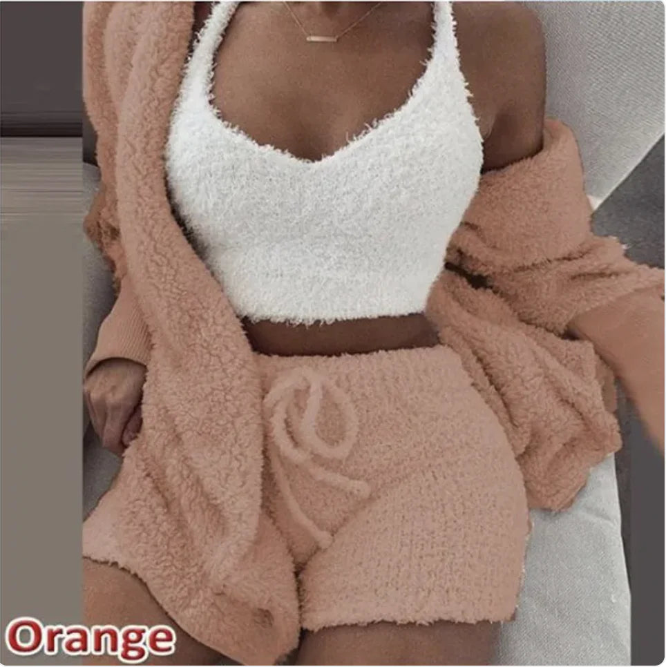Fashion Plush 3-Piece Women's Loungewear Set