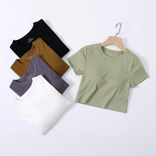 Summer Crop Top with Built-in Bra for Women